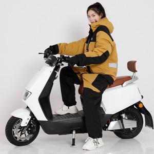 오토바이슈트 전기 오토바이 라이딩 방한 의류 원피스 따뜻한 플러시 라이딩 스플릿 레그 라이딩 두꺼운 방