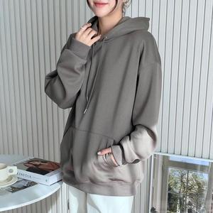 [오노마] ONM 여성 기본 무지 오버 후드 티셔츠 봄 가을 캐주얼룩