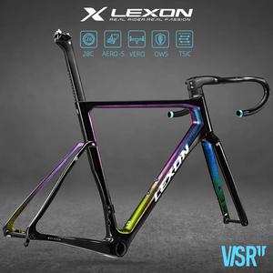 자전거프레임 Lexon VISRT 카본 로드 바이크 프레임 디스크 브레이크 풀 이너 케이블 레이싱 에어로 세트