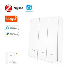 투야 스마트봇Tuya ZigBee 무선 스마트 장면 스위치 푸시 단추 컨트롤러 앱 제어 키보드 스티커 패널 라이