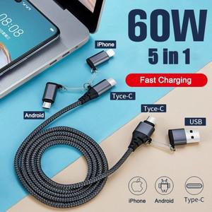 2m 5 1 USB C to Type Samsung S20 PD 60W Cable Huawei Xiaomi 14Plus Quick Charge 3.0 Fast Cord