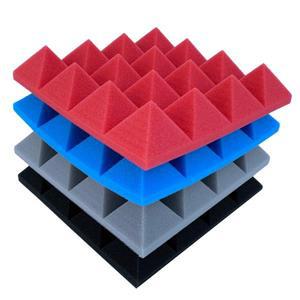 스튜디오 어쿠스틱 방음 폼 피라미드 소음 차단 흡음 처리 패널 24 개 25x25x5cm