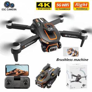 전문가용 미니 소형 FPV WiFi 6K 회피 ESC 항공 HD 장애물 쿼드콥터 카메라 GT5 드론 브러시리스 헬리콥터 접이식