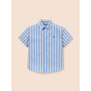 [BEANPOLE KIDS] 스트라이프 반소매 셔츠  스카이 블루 (BI5465U02Q)