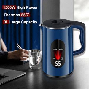 LED 스마트 전기 주전자 커피 포트 스텐레스 자동 전원 차단 가정용 주방 55 끓이는 물 보온병 220V 3L
