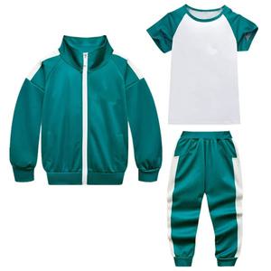 오징어게임 코스프레 새로운 맞춤형 게임 2 어린이 Tracksuit 바지 세트 코스프레 의상 플레이어 번호 230/