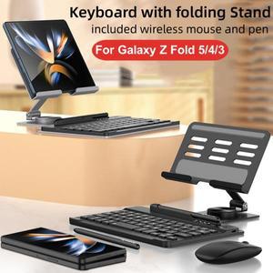 삼성 호환 Galaxy Z Fold 6 SE Slim 5 4 3 2 Bluetooth 호환  C 키보드 접이식 스탠드 세트 용 무선 및 마