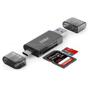 베이식스 USB 3.0 C타입 SD카드 리더기 메탈바디 1개