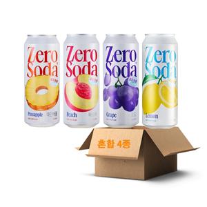 제로소다  파인애플 복숭아 포도 레몬 각6캔씩 혼합 500ml 24캔F