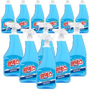 윈덱스 유리세정제 500ml 본품6개+리필6개 세트 창문 유리 거울 닦기 광택 청소 세정제 세제