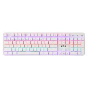COX CK420 레인보우 LED 게이밍 키보드(화이트, 적축)