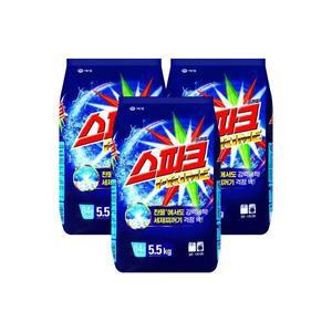 애경 스파크 세탁세제 리필5.5kg 1박스(3개입) 가루,일반,찬물전용