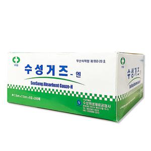 수성 접은거즈 7.5cmX7.5cmX8P 200매 면사 거즈