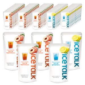 아이스톡 에이드 2종 혼합 230ml 50팩(복숭아 아이스티 30팩 + 블루레몬 에이드 20팩))