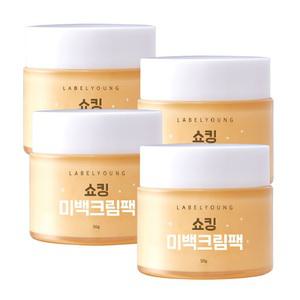 2in1미백크림팩 4개/뽀샤시 화이트닝+톤업미백케어/기미 주근깨완화에 도움