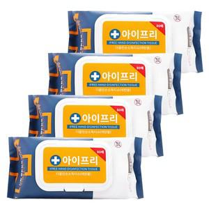 아이프리 더클린 손소독 티슈 80매 x 4팩 소독용 물티슈