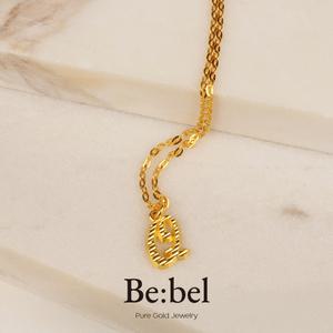[비벨] 순금 목걸이 24k 남자 여자 디자인 이니셜 Q 3.75g 한돈 1돈