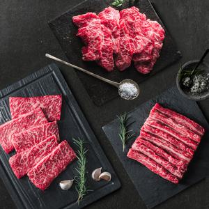 [엄마네한우] 1++(7-9) 투뿔한우 냉장 꽃참본 세트 340g~600g 꽃살+참갈비살+본갈비살
