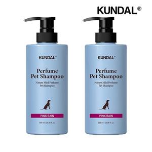 쿤달 네이처 마일드 퍼퓸 애견 샴푸 핑크레인 500ml x2개