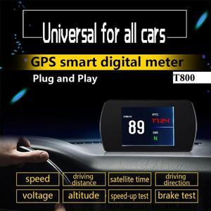 범용 다중 헤드 업 디스플레이 HUD OBD2 GPS 속도계 RPM 연료 소비 운전 시간 알람 버즈 프로젝터 포함