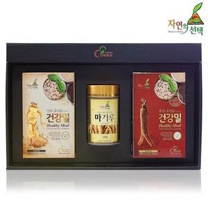 [자연의선택][10+1] 건강밀선물세트 1호 800g(인삼건강밀300g/홍삼건강밀300g/마가루200g)