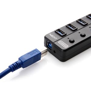 USB3.0 4포트 유전원허브(포트별 전원스위치제공) NEXT-704U3