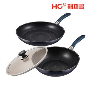 [본사직영] 해피콜 갤럭시 블루 IH 프라이팬 3P 세트(F28/W28/뚜28)