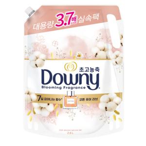 다우니 초고농축 섬유유연제 코튼 퓨어 러브 리필팩 2.6L / 일반 드럼 겸용/ 컬렉션 7일간 피어나는 향수