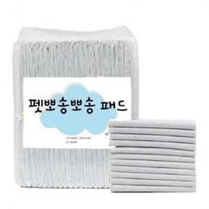 펫뽀송뽀송 화이트 강아지 배변패드 레몬향 18g 100매, 100개입, S(33 x 45 ..., 1