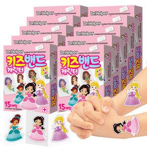 닥터헬퍼 캐릭터 키즈밴드 공주 단독 모양 혼합형 유아 어린이 상처밴드 일회용 반창고 16P, 10개