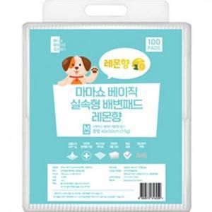 마마쇼 베이직 실속형 배변패드 배변유도제 함유 레몬향, M(40 x 50 ..., 100개