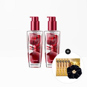 [로레알파리] 엑스트라 오디네리 오일 체리 우드 100ml 2개+오일샤쉐 5매+스크런치(랜덤)