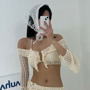 [하프클럽/옷자락]여자 여름 여행 패션 레트로 레이스 헤어두건 머리띠