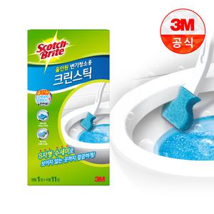 [3M]크린스틱 올인원 변기청소 핸들+리필 11입
