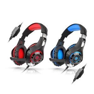 브리츠 K35GH 게이밍 어학용 헤드셋 PC 컴퓨터 유선 헤드폰 LED 고감도 마이크 게이밍헤드셋 레드