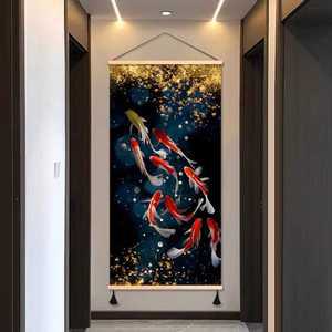 벽걸이 현관 물고기 그림 걸이형 캔버스 아트 벽화