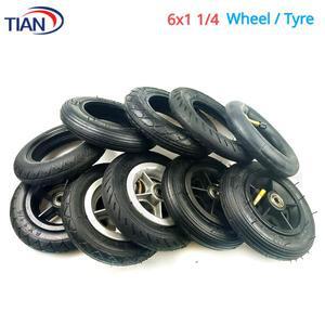 atv타이어 호환 1/4 휠 타이어, 6x1, 6 인치 공압 솔리드 오토바이, 150mm 스쿠터 휠, 허브 내부 튜브 전기