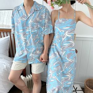 시밀러룩 웨이브 남녀 커플 비치웨어 썸머룩
