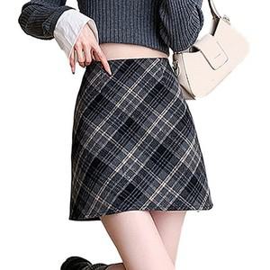[다잇템] 여자 FW 에이라인 체크치마 슬림핏 미니스커트