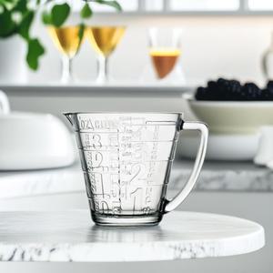 파사바체 유리계량컵 (1000ml) 손잡이 제과제빵 베이킹컵 조리용 눈금 비이커 비커