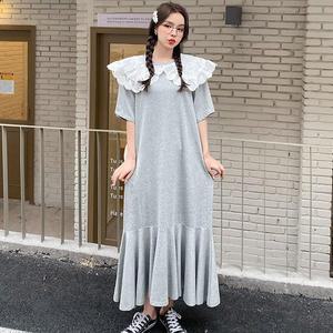 패션라인 PR7709_코뎀원피스/쉬폰롱원피스/프릴디자인/빅사이즈/심플룩/클래식룩
