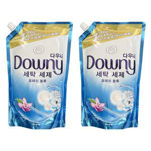 찌든때 분말 비누 빨래비누 가루 1.4L 일반드럼겸용 프레쉬 액체 리필 드럼기용 다우니 O 블루 2개 일반기