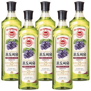 사조 해표 포도씨유 900ml x 5개 / 식용유 유지류 오일 기름