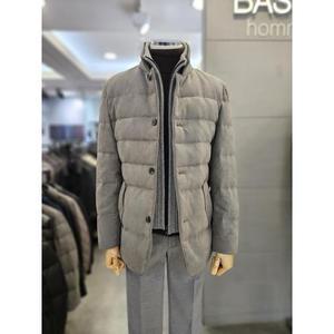 바쏘옴므 세이브존03 바쏘옴므 24F/W 그레이 니트패널 레이어드 구스다운 점퍼 WSAGY4