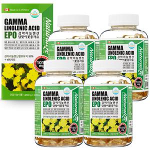 네추럴라이즈 감마리놀렌산 달맞이꽃종자유 1010mg x 180캡슐 4개 12개월분 GLA 240mg 여성 건강식품