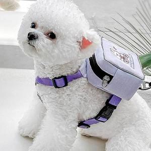 가슴줄 고양이 하네스 백팩 강아지 퍼플 L 리드줄