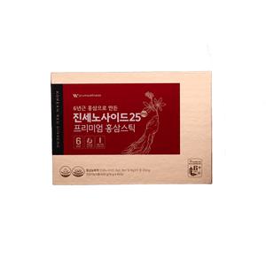 진세노사이드 25mg 프리미엄 홍삼스틱 60포 6년근홍삼 부모님선물 푸름웰니스 쇼핑백동봉