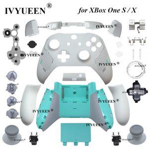 IVYUEEN Xbox One X S 컨트롤러 스포츠 화이트 교체 하우징 쉘 케이스 페이스 플레이트 커버 버튼 모드 키