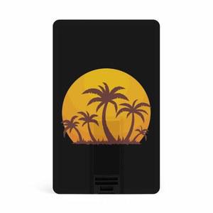 하와이 선셋 앤 팜 트리 크레딧 뱅크 카드 USB 플래시 드라이브 휴대용 메모리 스틱 키 스토리지 32G