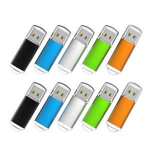 RAOYI 10팩 4GB USB 플래시 드라이브 2.0 메모리 스틱 벌크 엄지 점프 드라이브(5가지 혼합 색상: 블랙 블루 그린 오렌지 실버)
